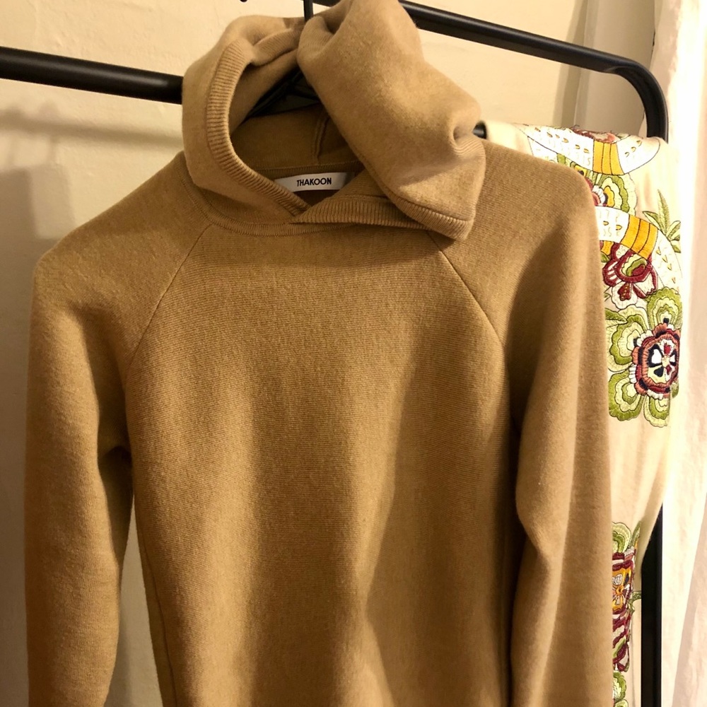 Thakoon Merino Wool Raglan Sleeve Sweater with Hood XS - Picture 4 of 6